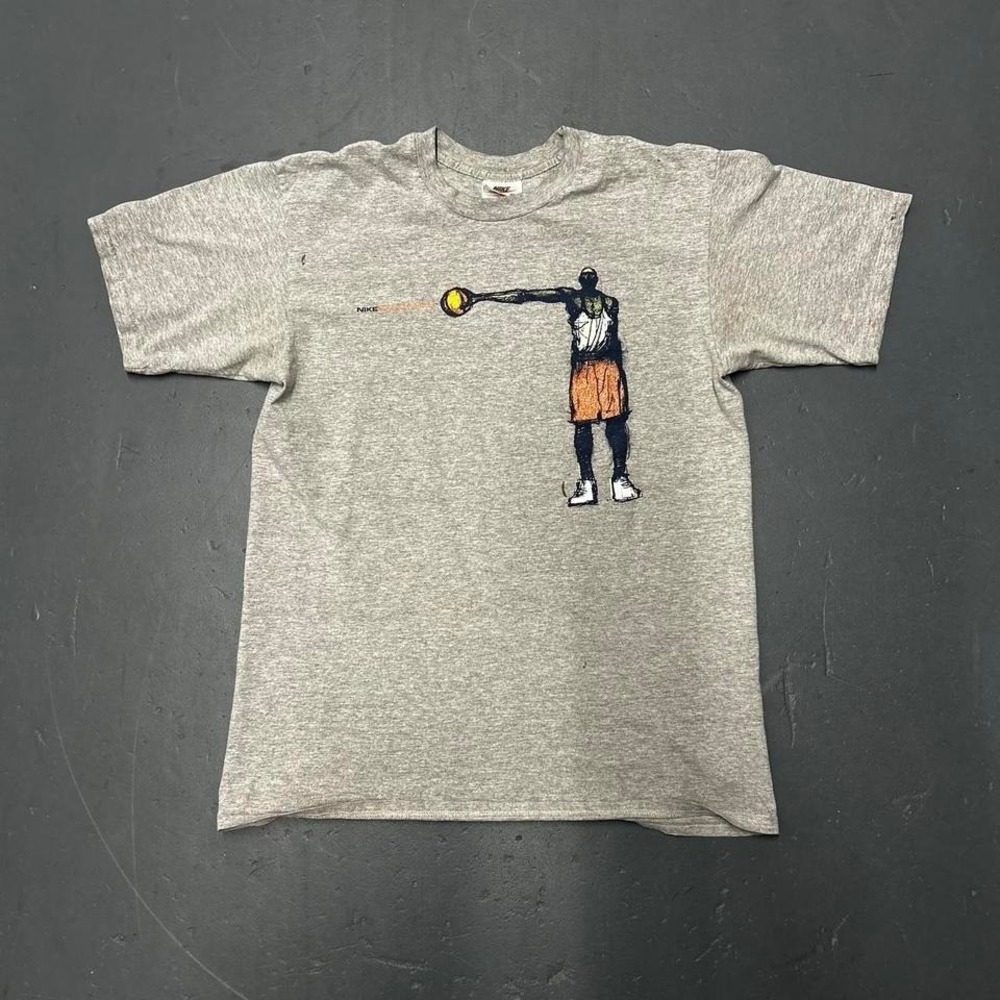 Vintage 90s Nike white tag Nike basketball graphic grey sportswear tshirt